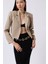 Crop Keten Blazer Ceket 1