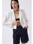 Crop Keten Blazer Ceket 3