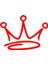 Kral Tacı Sticker 17X17 cm Kırmızı 1