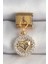316L Çelik Gold Renk Sallantı Zirkon Taşlı Kalp Model Nomination Charm 1