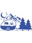 Karavan Dağlar Sticker 17X17 cm Mavi 1