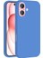 Apple Ile Uyumlu iPhone 16 Plus Kılıf Magsafe Şarj Özellikli Sıvı Teknolojili Silinebilir Sert Zore Kivi Kapak Mavi 1