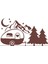 Karavan Dağlar Sticker 17X17 cm Kahverengi 1