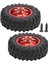 2 Adet Kamyon Tekerleği Ka Lastik 55MM Çap Alüminyum Alaşımlı Wpl D12 1/10 Rc Araba Için Uygun Kırmızı (Yurt Dışından) 1
