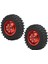 2 Adet Kamyon Tekerleği Ka Lastik 55MM Çap Alüminyum Alaşımlı Wpl D12 1/10 Rc Araba Için Uygun Kırmızı (Yurt Dışından) 3