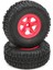 2 Adet Jant ve Lastikler Seti Traxxas Slash 1/10 Rc Kısa Kulvar Kamyon Lastikleri Yükseltme Parçaları Kırmızı (Yurt Dışından) 1