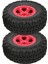 2 Adet Jant ve Lastikler Seti Traxxas Slash 1/10 Rc Kısa Kulvar Kamyon Lastikleri Yükseltme Parçaları Kırmızı (Yurt Dışından) 5
