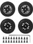 Axıal SCX24 1/24 Rc Araba Için 4 Adet 55MM Ön Arka Lastik Lastik ve 12 Kollu Metal Jant Setisiyah (Yurt Dışından) 1