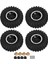 4 Adet 55MM 8 Delikli Ka Tekerlek Lastikleri Alüminyum Alaşımlı Jantlar Axial SCX24 1/24 Rc Araba Içinsiyah (Yurt Dışından) 1