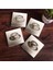 Kahve Taş Bardak Altlığı Masaüstü Koruyucu Altlık 4 Parça Set 10X10CM Stone Coasters SC102 1