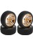 4 Adet Rc Tekerlekler ve Lastikler Seti Alüminyum Wheelhub Lastik Lastik Için Hsp 94122 94123 TT01 WF06 1/10 Rc Araba Paletli Altın (Yurt Dışından) 2
