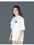 Roarion | Beyaz Renk | Baskılı Kadın T-shirt | Oversize 4