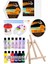 Kare Yuvarlak ve Altıgen Tuval 30 cm 12 Renk Akrilik Boya Şövale 1 Paket 30X30 cm Arkadan Zımbalı Astarlı Resim Tuvali 1