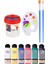 Kare Yuvarlak ve Altıgen Tuval 30 cm 6 Renk 140 ml Akrilik Boya Şövale 1 Paket 30X30 cm Arkadan Zımbalı Astarlı Resim 2