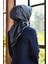 Twill Ipek Eşarp Lacivert, Krem 1