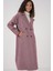 Oversize Geniş Kesim Yünlü Uzun Kaşe Kaban - Bordo 3