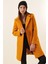Oversize Kaşe Kaban - Hardal 1