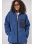 Kadın Fermuarlı Oversize Peluş Ceket - Saks 1