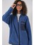 Kadın Fermuarlı Oversize Peluş Ceket - Saks 3