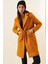 Oversize Kaşe Kaban - Hardal 5