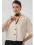 Crop Keten Ceket - M. Krem 4