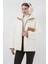 Fermuarlı Oversize Peluş Ceket Mont - Camel 2