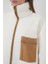Fermuarlı Oversize Peluş Ceket Mont - Camel 5
