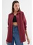 Kadın Oversize Mürdüm Uzun Basic Gömlek 1