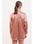 Oversize Saten Gömlek - Camel 4