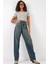 Kadın Yüksek Bel Baggy Kot Pantolon - Indigo 1
