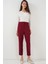 Yüksek Bel Kumaş Pantolon - Bordo 1