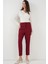 Yüksek Bel Kumaş Pantolon - Bordo 3