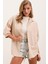Oversize Kısa Kol Basic Gömlek - Krem 1