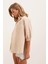 Oversize Kısa Kol Basic Gömlek - Krem 2