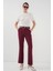 Kemerli Ispanyol Paça Pantolon - Bordo 1