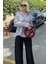 Kadın Oversize Çizgili Keten Karışımlı Gömlek 5