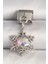 316L Çelik Gümüş Renk Hologram Mineli Kar Tanesi Model Nomination Charm - TJ-BC1272 1