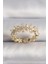 Pirinç Gold Renk Zirkon Taşlı Çiçek Model Vıp Seri Kadın Yüzük - TJ-BYK3518 1