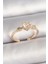 Pirinç Gold Renk Zirkon Taşlı Kalp Model Ayarlanabilir Kadın Yüzük - TJ-BYK3685 1