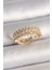 Pirinç Gold Renk Zirkon Taşlı Ayarlanabilir Model Kadın Yüzük - TJ-BYK3689 1