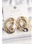 Pirinç Gold Renk Kemik Halka Model Kadın Küpe - TJ-BKP10043 1