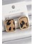 Pirinç Gold Renk Kare Leopar Desen Model Kadın Küpe - TJ-BKP9887 1
