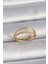 Pirinç Gold Renk Ayarlanabilir Zirkon Taşlı Kadın Yüzük - TJ-BYK3408 1