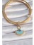 Pirinç Gold Renk Nazar Boncuklu Ajda Charm - TJ-BC1010 2