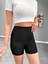 Kadın Dalgıç Kumaş Toparlayıcı Yüksek Bel Çok Amaçlı Biker Şort Tayt 5