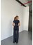 Osy Modal Yumuşak Dokulu Kumaş Kısa Kollu Crop Rahat Pantalon Ikili Takım - Füme 3