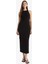 Bodycon Vücudu Saran Halter Yaka Fitilli Kaşkorse Kolsuz Maxi Siyah Yazlık Elbise A4828AX25SM 2