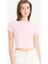 Slim Fit Dar Kesim Bisiklet Yaka Basic Düz Kısa Kollu Tişört F3535AX25SM 1