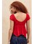 Beli Lastikli Transparan Dantel Bluz 4