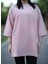 Yırtmaçlı Basic Oversize Fakir Kol T-Shirt 1